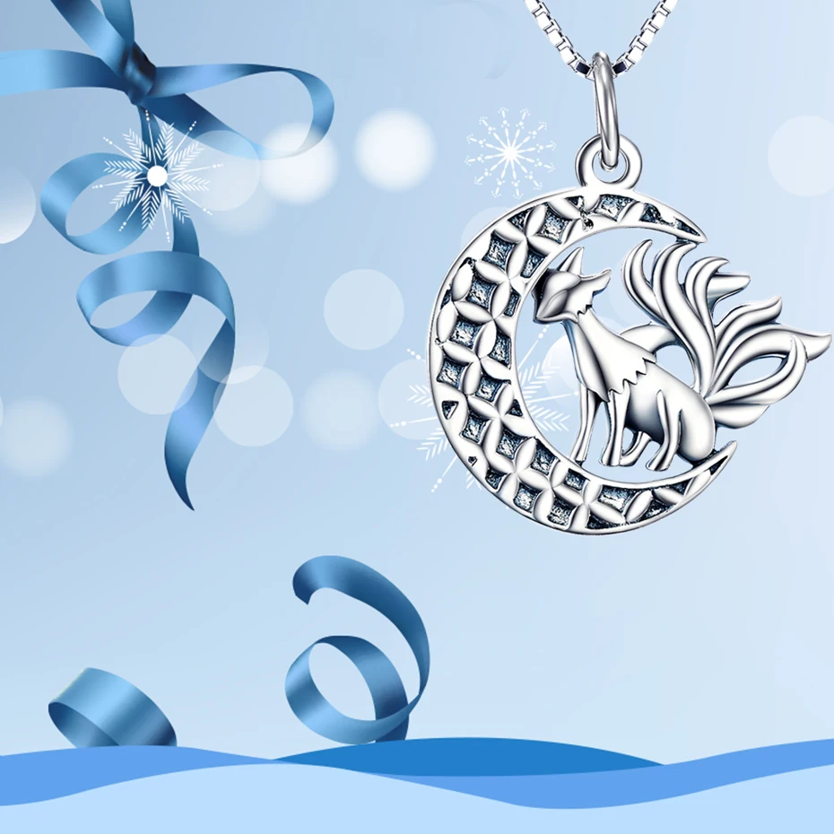 Женское ожерелье из серебра 925 пробы с подвеской в виде лисы|silver jewelry|sterling silver