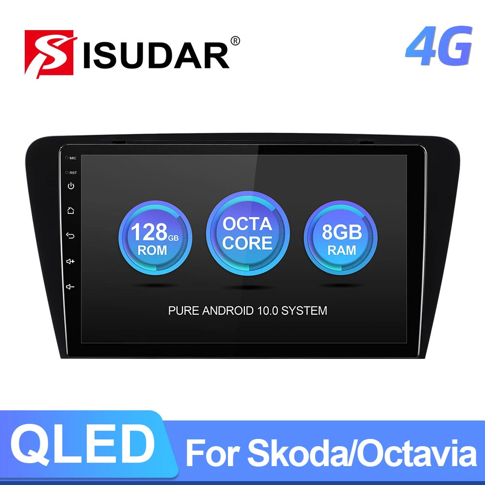 Автомобильное радио ISUDAR T72 Android 10 для Skoda Octavia 2014 2015 2016 2017 GPS CANBUS автомобильный