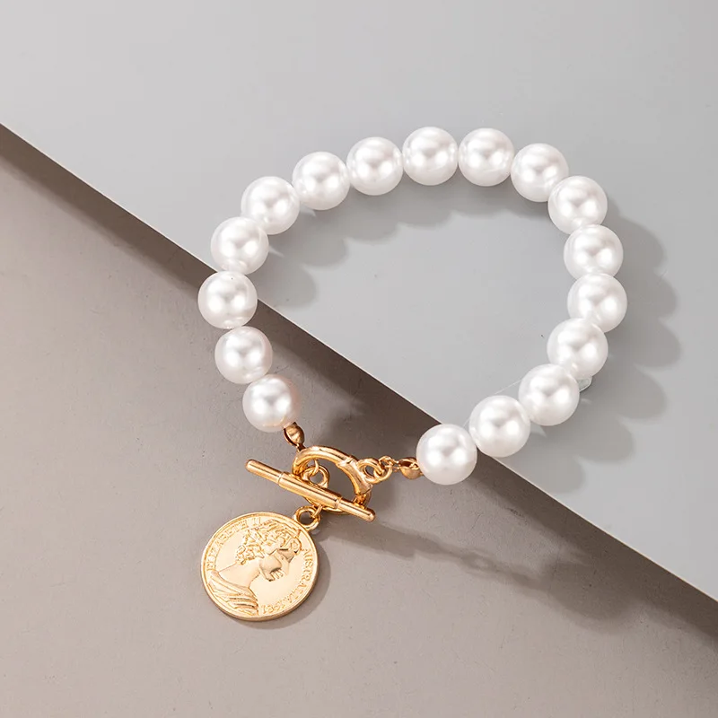 Pearl Bracelet Daisy Flower Bracelet Jewelry Bangle Adjustable Imitation Pearl Bracelet For Women Lady Girls Lover Female Valentine's Day Gift