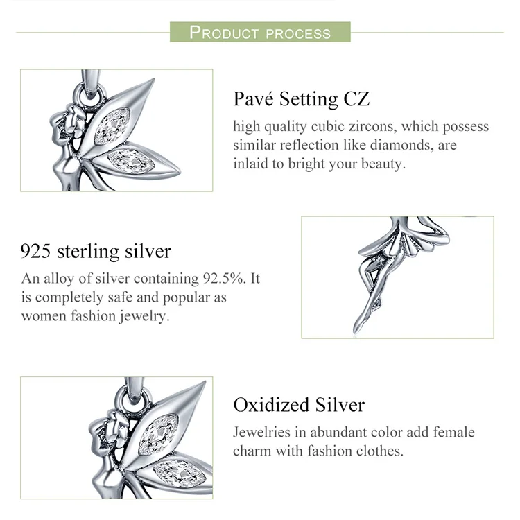Классический серебряные бусины 925 пробы, подвеска в виде цветочной феи, подвеска-талисман, подходит для оригинальных браслетов Pandora, Женские Ювелирные изделия DIY