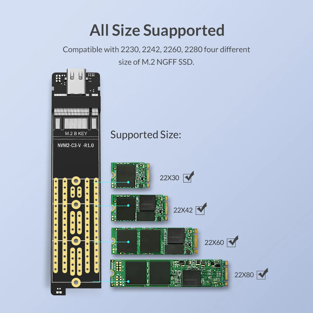 ORICO NVME M.2 к Тип-c SSD корпус м прозрачный ключ внешний USB3.1 Gen2 10 Гбит/с Mini-USB C SSD случае Поддержка UASP 2 ТБ JMS578