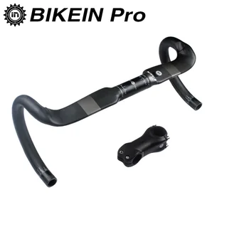 

BIKEIN Pro Road Bike Handlebar Set Full Carbon Fiber High Quality Handlebars Road Bicycle Seatpost Cycling Bike Stem 31.8mm 565g