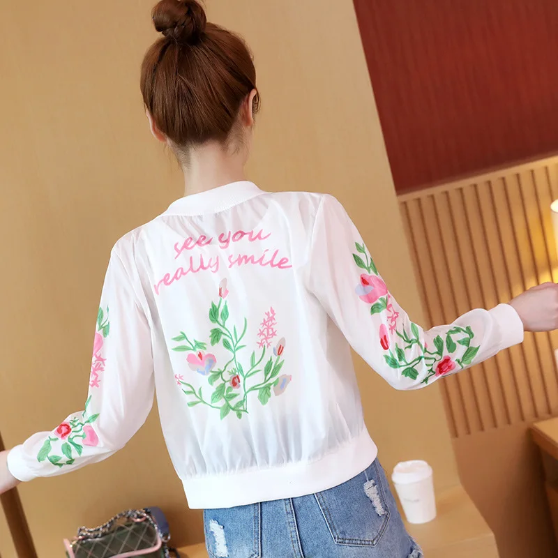 

Summer New Style WOMEN'S Dress Korean-style Versatile Slim Fit Fashion Printed Sun Protection Clothing Short Jacket Cardigan