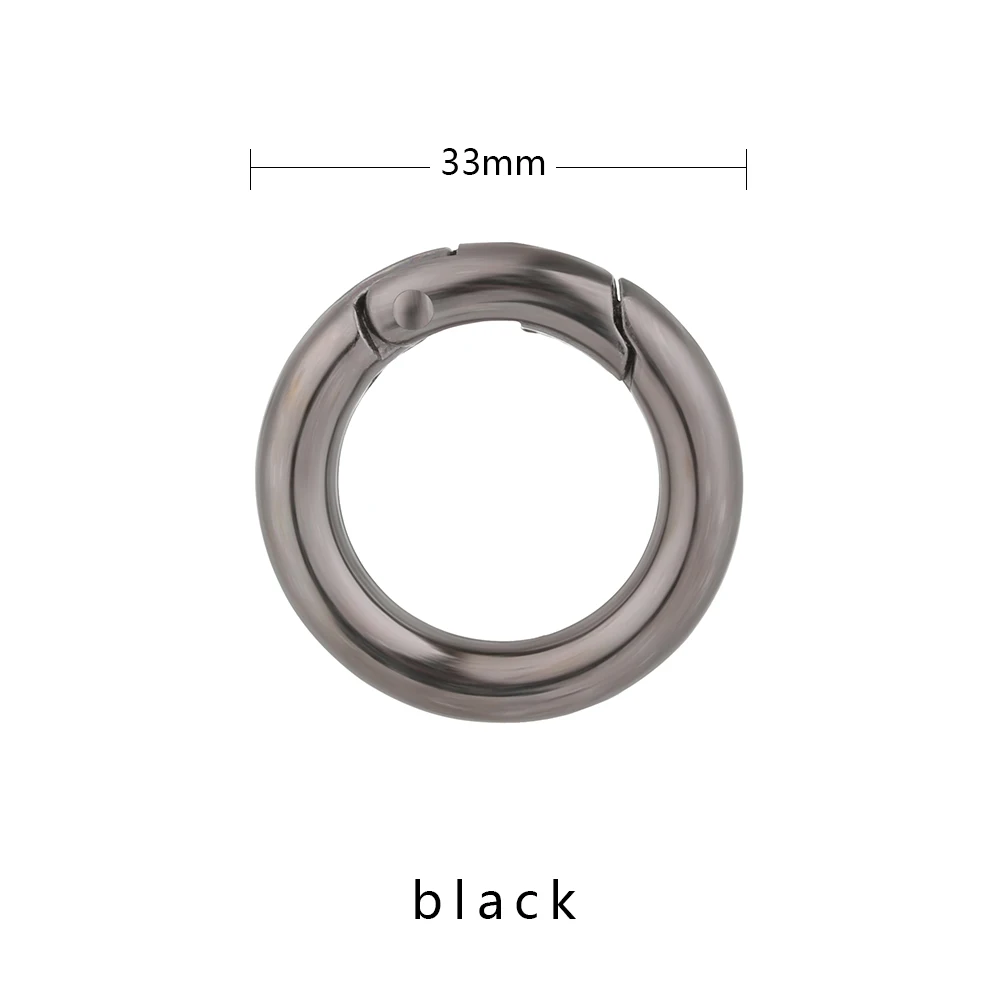 33mm black 2 шт./компл. 25/33/35 мм цинковый сплав с покрытием из пружина рамки уплотнительное кольцо пряжки-зажимы карабин кошельки Сумки круглый пуш-ап спусковым крючки - Цвет: 33mm black
