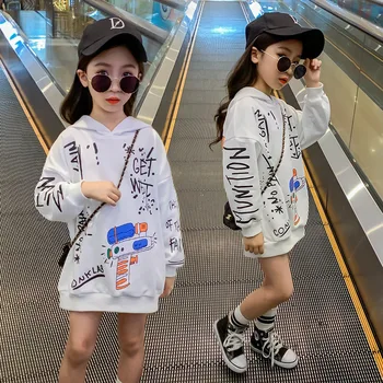 

Cartoon Kids Girls Hoodies Coat Long Sweatshirt hoodie Fashion Casual Pullovers Cotton Sweaters Baby Girls Clothes Spring Autumn