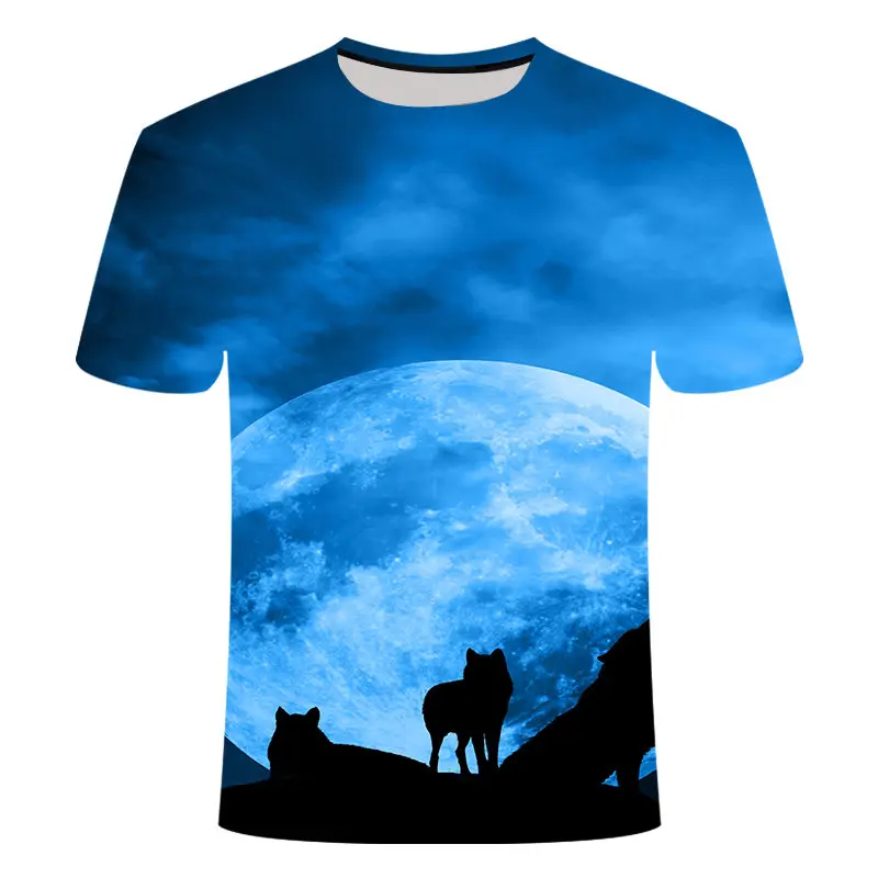 

2019 men t shirt Wolf print T shirts 3D Men T-shirts Novelty Animal Tops Tees Male Short Sleeve Summer O-Neck Tshirts