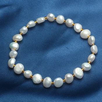 

Real Natural Freshwater Baroque Pearl Bracelets & Bangles For Women Crystal Beads Jewelry Gift MLMLMOTO