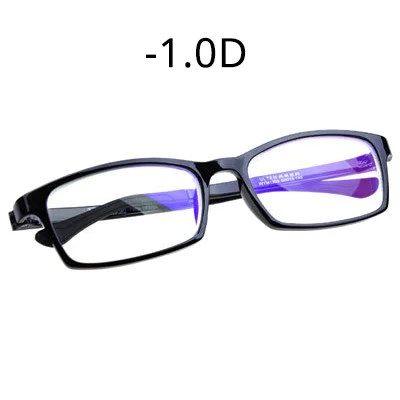 Ralferty TR90, оптическая оправа для очков с линзами для близорукости, для женщин, мужчин, студентов, маленькая оправа для очков, степень oculos-1,0 до-4,0 - Цвет оправы: Black -100D