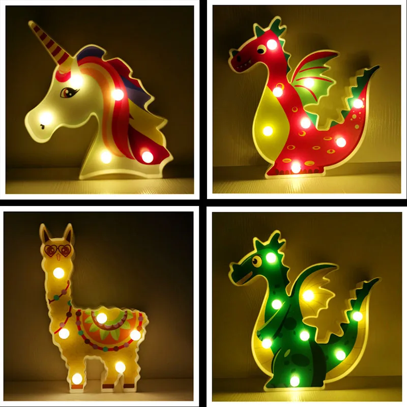 

Color graffiti LED night light animal shape alpaca unicorn shape lamp LED decoration hanging lamp home decoration