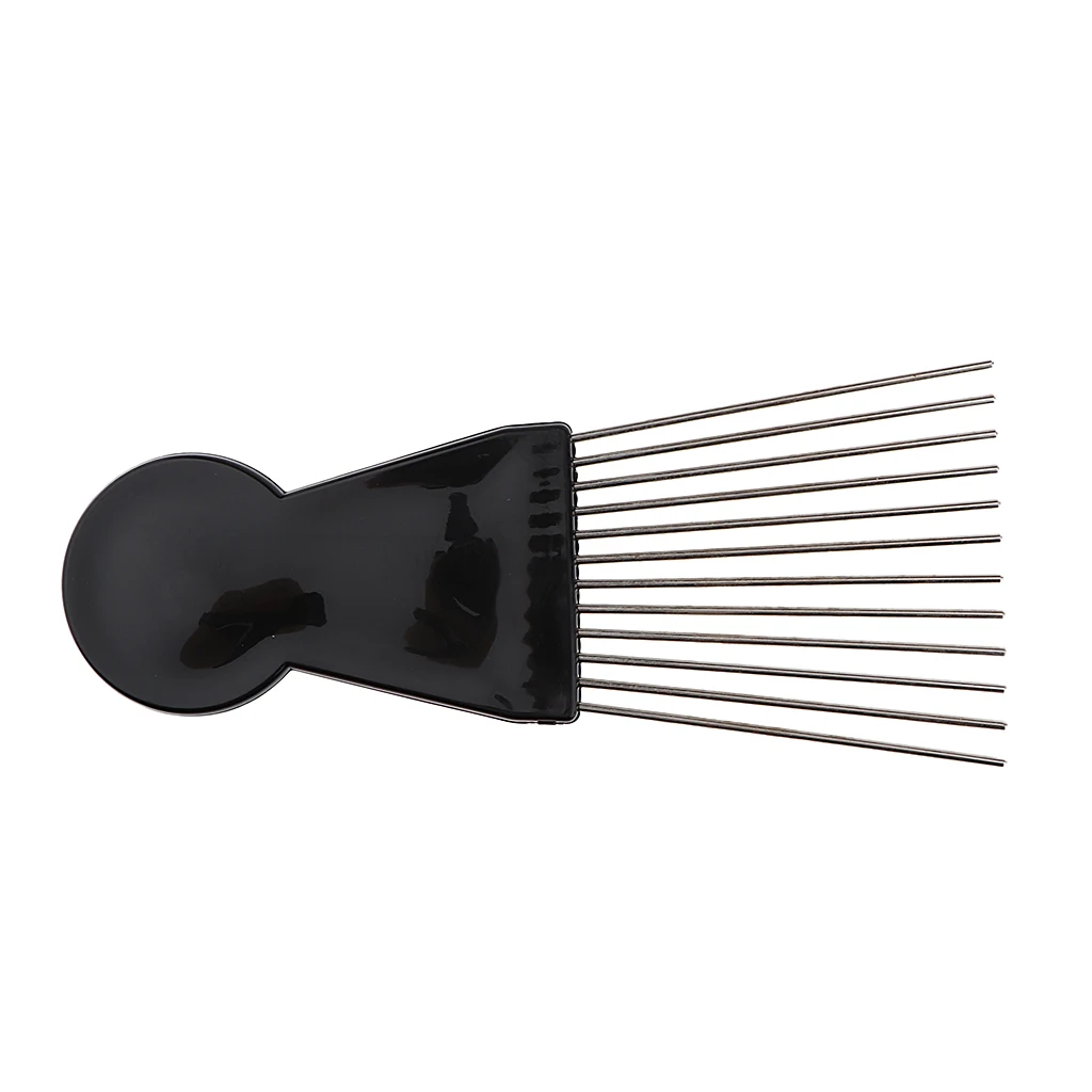 Professional Black Salon Barber Hair Styling Afro Pick Brush Wig Braid Hair Man Styling Comb Metal Lift