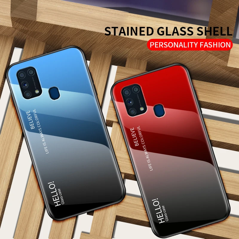 Чехол для SamSung Galaxy M31 роскошные градиентные чехлы из закаленного стекла телефонов
