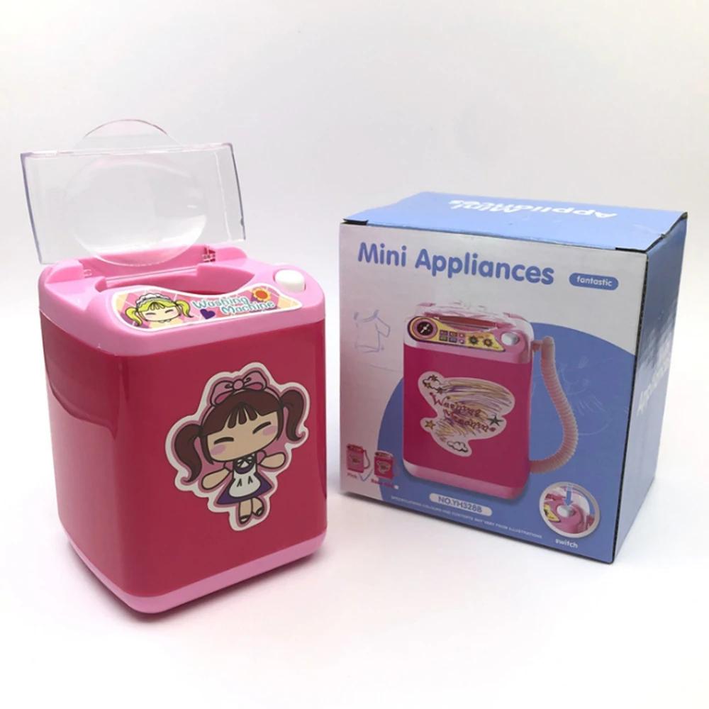 

Manooby Multifunction Mini Makeup Brush Powder Puff Washing Machine Simulation Toys Pretend Kid Play Electric Cleaner Tool