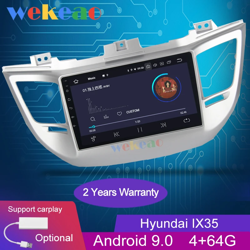 Wekeao сенсорный экран 9 ''Android 0 автомобильное радио GPS навигация для Hyundai IX35 Tucson