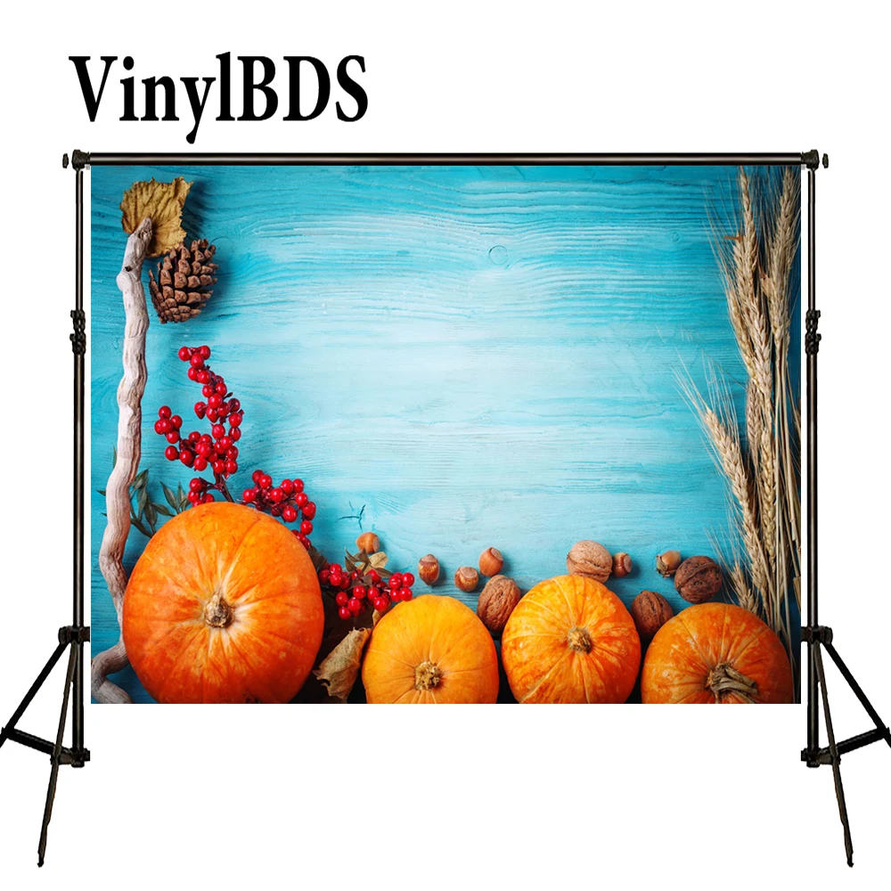 VinylBDS 10x20ft деревянный фон винтажный синий для Хэллоуина Тыква и дерево ствол фоны