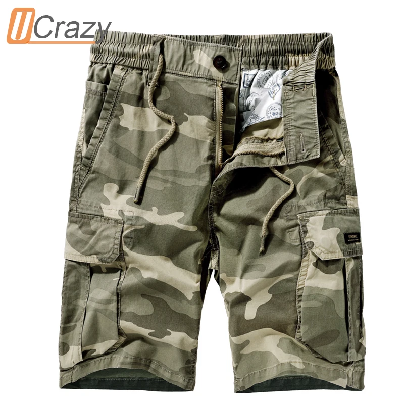 

Ucarzy Men Summer New Casual Vintage Classic Pockets Camouflage Cargo Shorts Men Outwear Fashion Twill Cotton Shorts Male 28-40