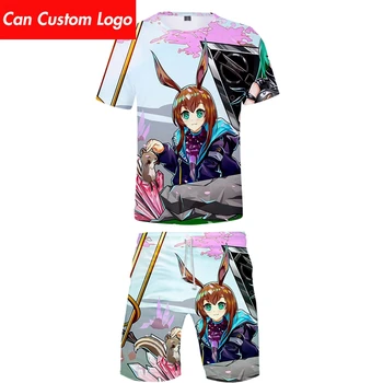 

2019 Arknights two piece set tshirt and Arknights shorts Harajuku men Arknights t shirt streetwear harajuku Short Sleeve t shirt