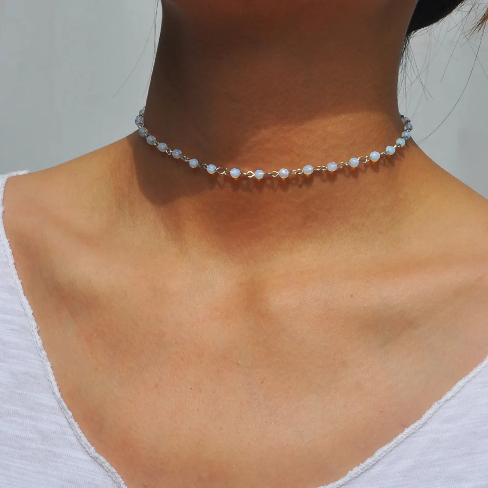 JCYMONG New Fashion Black White Beads Choker Necklace For Women 2020 Trendy Gold Silver Color Clavicle Chain Female Jewelry | Украшения и