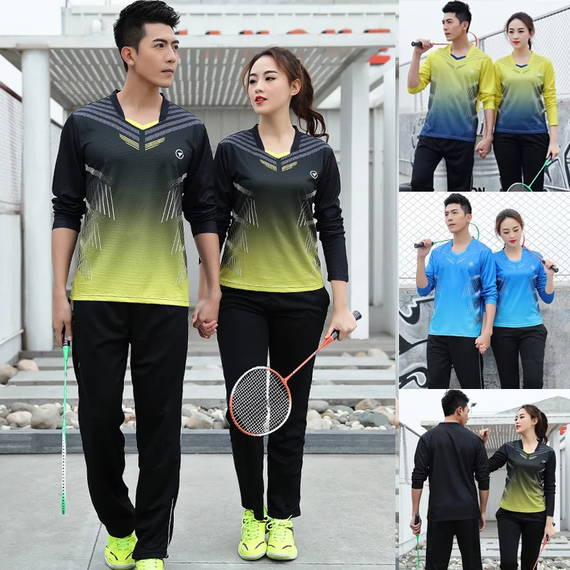 Long Sleeve Badminton Tennis Table Tennis Shirts for Women Men Sportswear Breathable Exercise Running long sleeve t shirt sports clothes