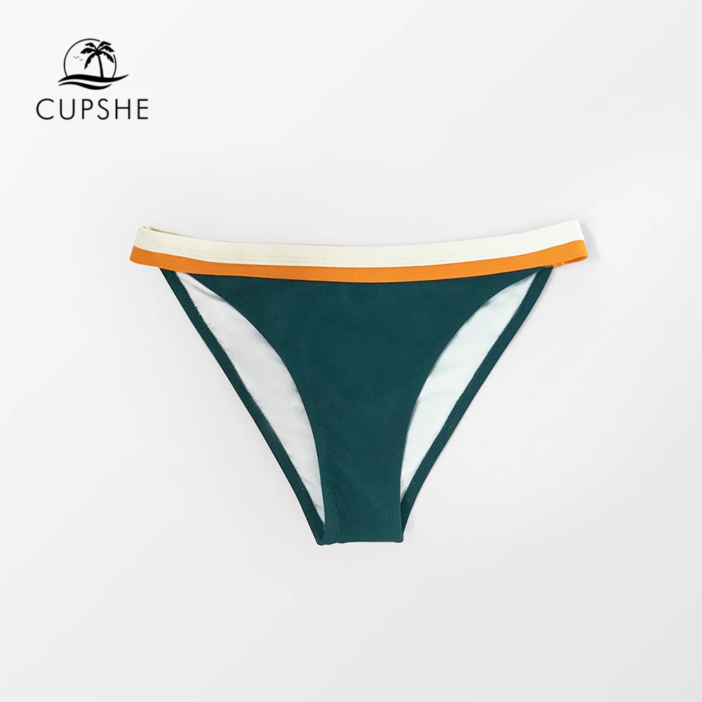 CUPSHE желтая и оранжевая отделка низкая талия бикини Низ женские сексуальные
