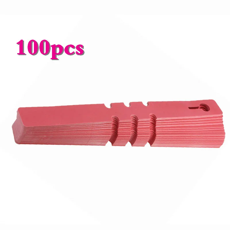 Red 100pcs 100 шт. Водонепроницаемый Пластик подвесные бирки для растений детские наклейки для садоводства s 2x20 см наклейки для садоводства для растений украшения сада инструмент - Цвет: Red 100pcs