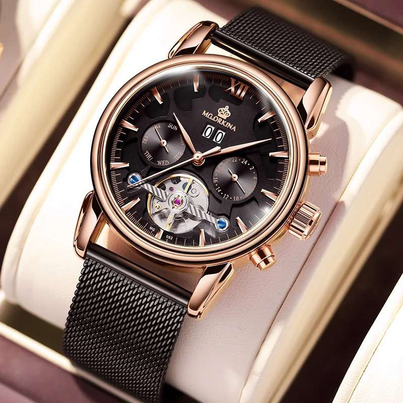 Новинка модные мужские часы MG. Бренд ORKINA с турбийоном автоматические