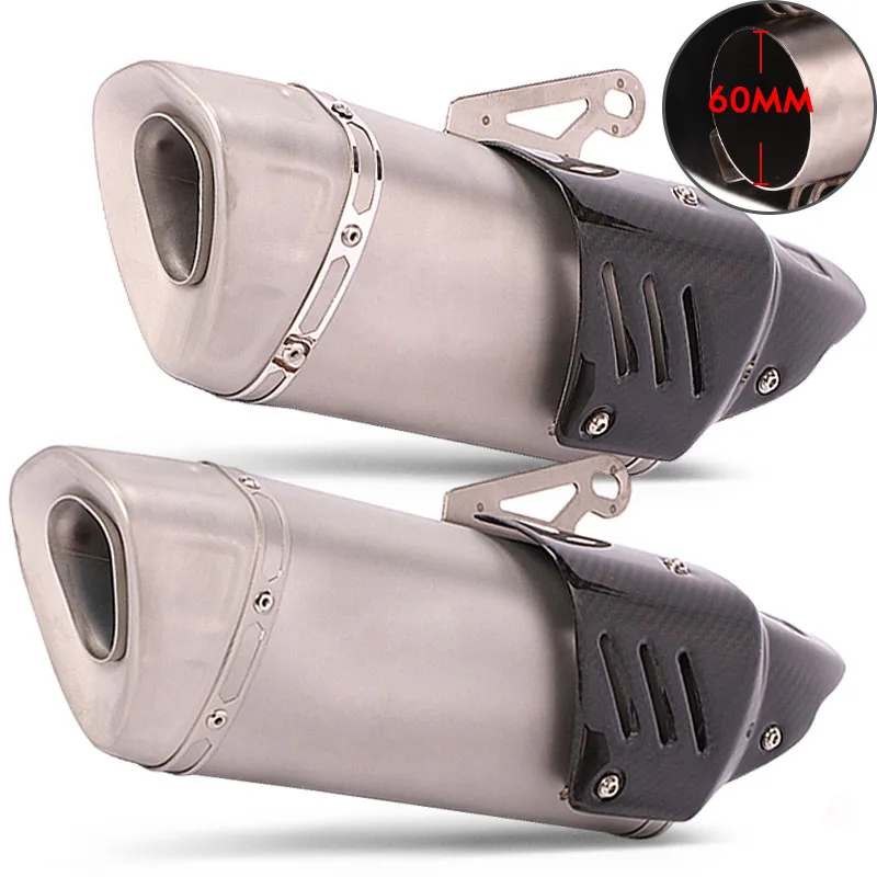 

60-51mm universal motorcycle modified exhaust pipe escape ak sports car muffler for sv650 r25 r6 cb650f gsx750r mt07 z800 crf230