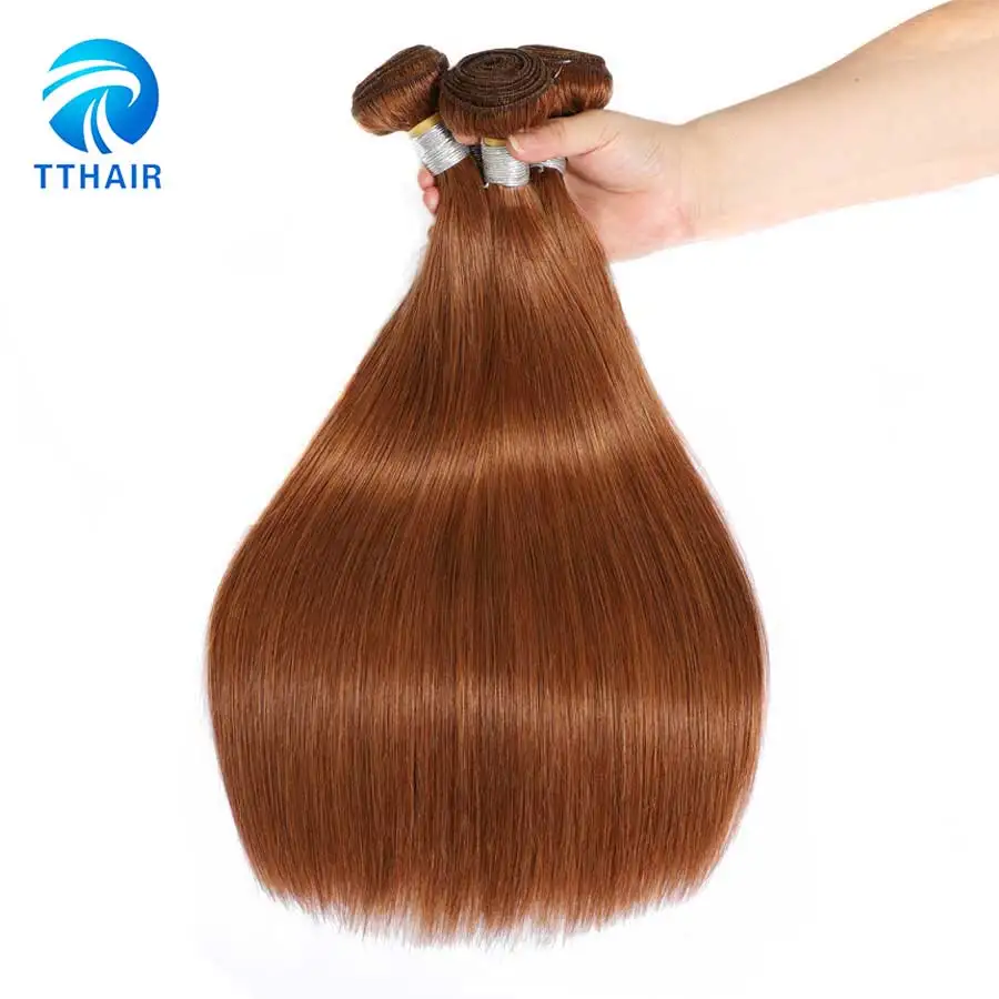 TTHAIR цвет 30 человеческие волосы пучки прямые волосы пучки Remy бразильские волосы плетение пучки Наращивание волос