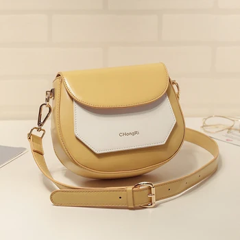 

High Quality Pu Flip Saddle Bags for Women Fashion Panelled Lady Shoulder Messenger Bag Designer Travel female Crossbody Bags