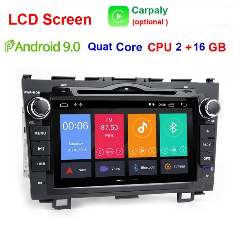 Ips DSP 8 core 4G ram 2 din Android 9 Автомобильный мультимедийный dvd-плеер gps навигация для Honda CRV C-RV 2006-2011 автомобильный радиоприемник obd - Цвет: Quad Core 2G 16G