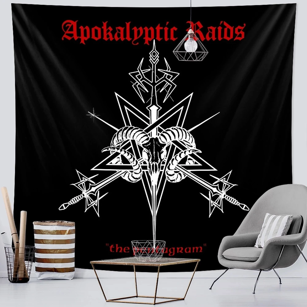 Viking mystical symbol tapestry home decoration tapestry psychedelic scene wall hanging Bohemian decoration crow sofa blanket tapestry decorations