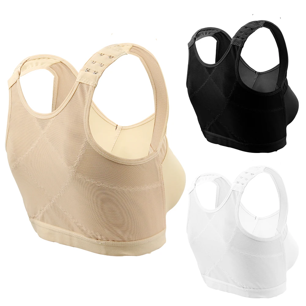 

Women's Back Support Posture Corrector Wireless Bra Adjustable Front Closure