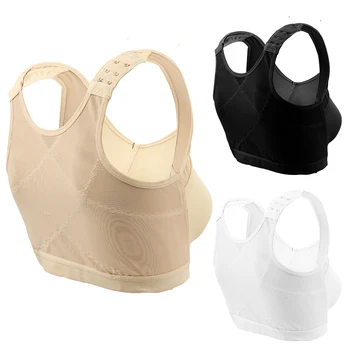 

Women's Back Support Posture Corrector Wireless Bra Adjustable Front Closure