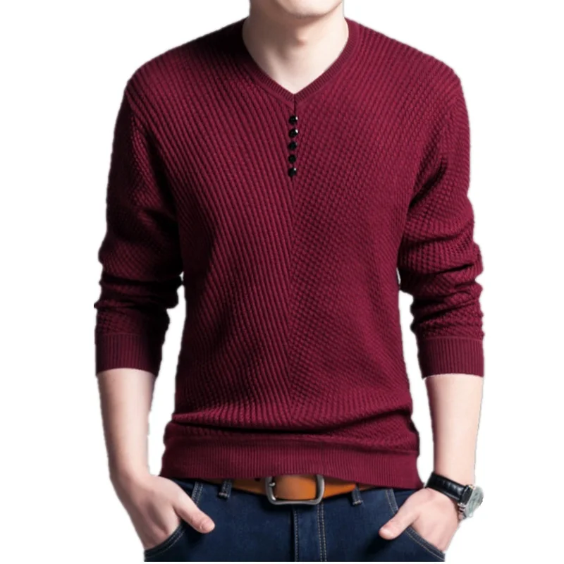 BOLUBAO повседневные Брендовые мужские свитера с v-образным вырезом и длинными рукавами, мужской модный пуловер узкий свитер для мужчин