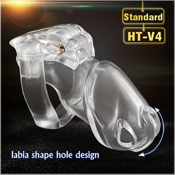 V4 Male Resin Chastity Device,Cock Cage With 4 Size Penis Ring,Cock Ring,Adult Game,Chastity Belt,A777 5