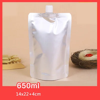 14x22x4cm 650ml Подставка всасывающая насадка жидкая Чистая Алюминиевая фольга портативный мешок Герметичный Напиток Молочный коктейль крем масло Салат джем сок ликер соевый соус - Цвет: 14x22x4cm 650ml