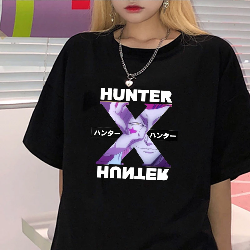 Футболка Hunter X Женская/мужская с принтом аниме Killua Baka повседневный топ коротким