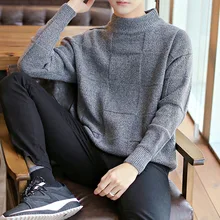 ^#Cheap Korean Long Sleeve Sweater Men Christmas 2019 Autumn Winter Turtleneck Fashion Solid Knitting Tops Male Pullover Jumper Casual ^#Cheap Korean Long Sleeve Sweater Men Christmas 2019 Autumn Winter Turtleneck Fashion Solid Knitting Tops Male Pullover Jumper Casual