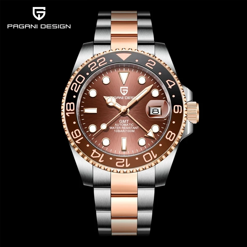 40mm Luxury Men Mechanical Wristwatch Stainless Steel GMT Watch Sapphire Glass Men Watches Reloj Hombre mechanical watch