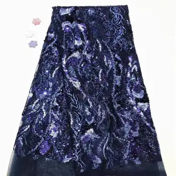 

Sequin Lace Fabric African Lace Fabric 2019 High Quality Lace Embroidery Tulle Lace For African Nigerian Party Dress 2840b