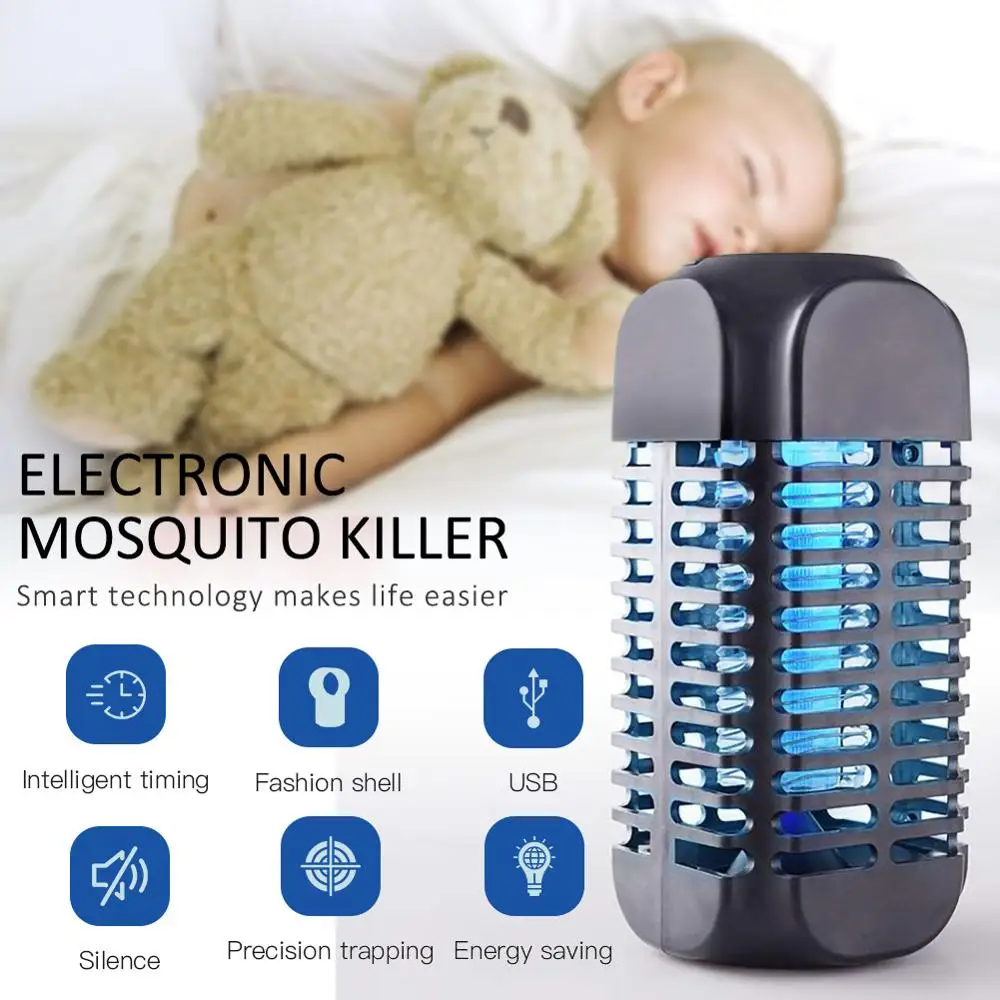 

Mosquito Killer LED Bulb Lamp Portable Electric Shock Outdoor Indoor Energy Saving Bug Zapper Fly Trap Disinfection Light