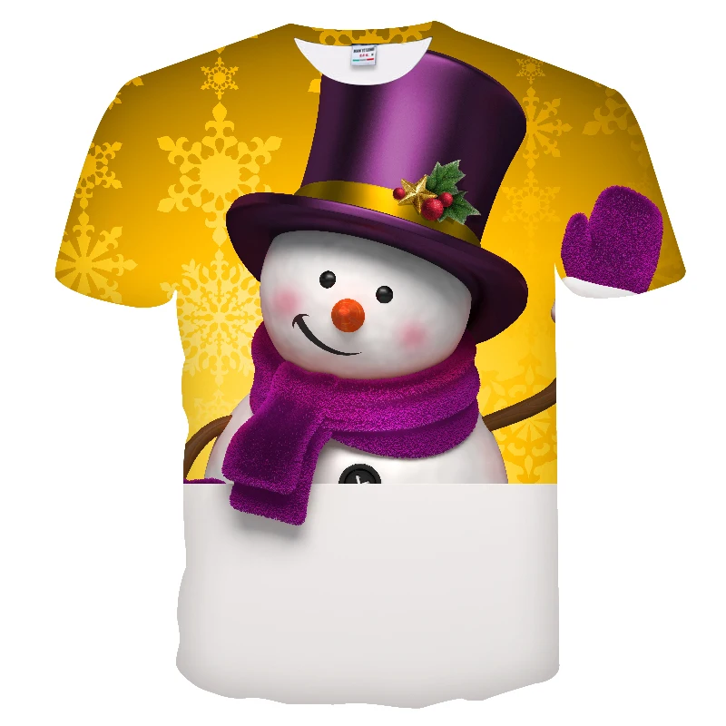 new t shirt men Fashion Christmas T-shirts Men Funny Santa Printed Tshirts Casual 3d T shirt Snowman Party Tshirt tops tees