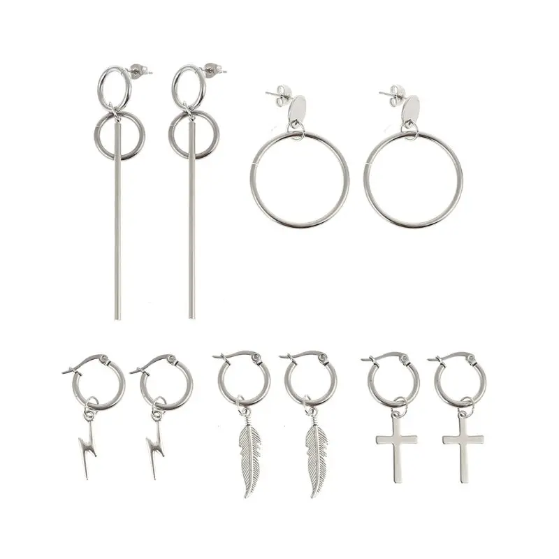 Korean Hot sale Hip Cool Pop Jewelry Earrings V DNA Long Men Bangtan Boys Hoop Chain Drop Unique Earrings 2020 Stud Earrings