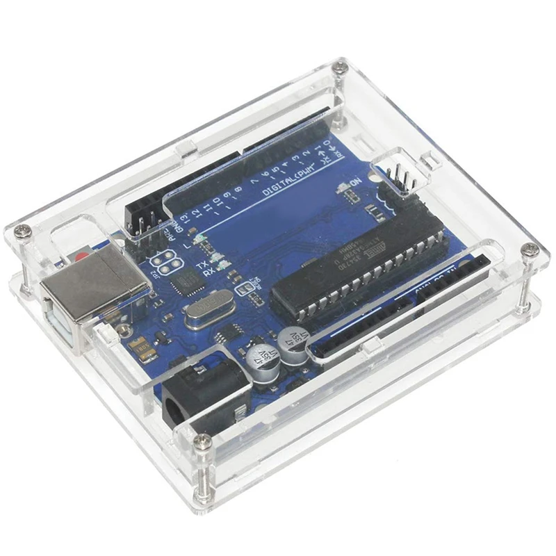 Uno R3 Atmega328P Atmega16U2 макетная плата микроконтроллера, совместимая с Arduino Uno R3 Ide с usb-кабелем и прозрачным