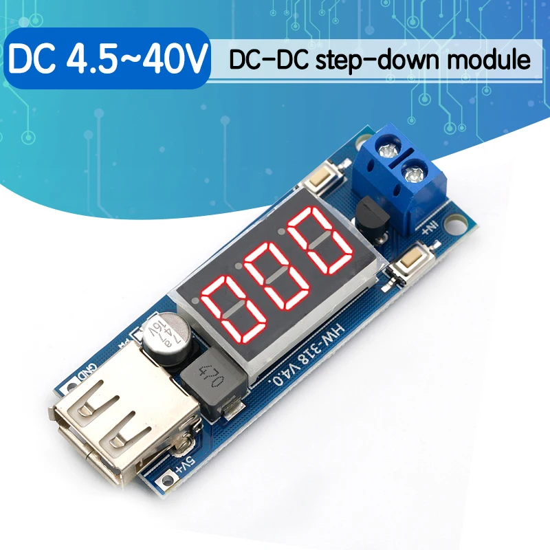 DC 4 5 40 В до 2A USB зарядное устройство светодиодный понижающий преобразователь