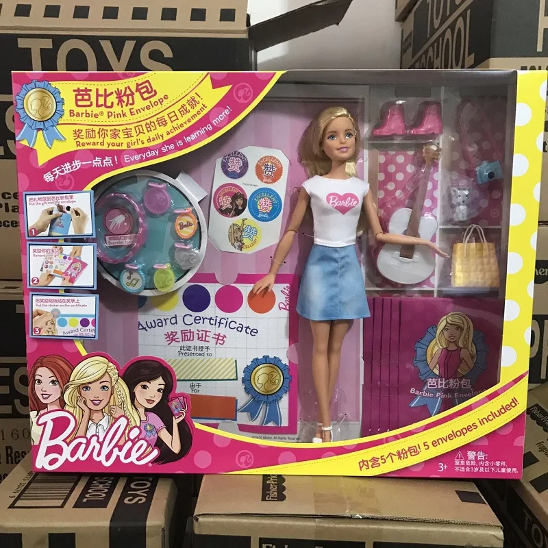Подлинная Кукла Барби розовый конверт 5 включает в себя награду скрипичные принадлежности Дом игровой серии развивающие игрушки для девочек FGC36