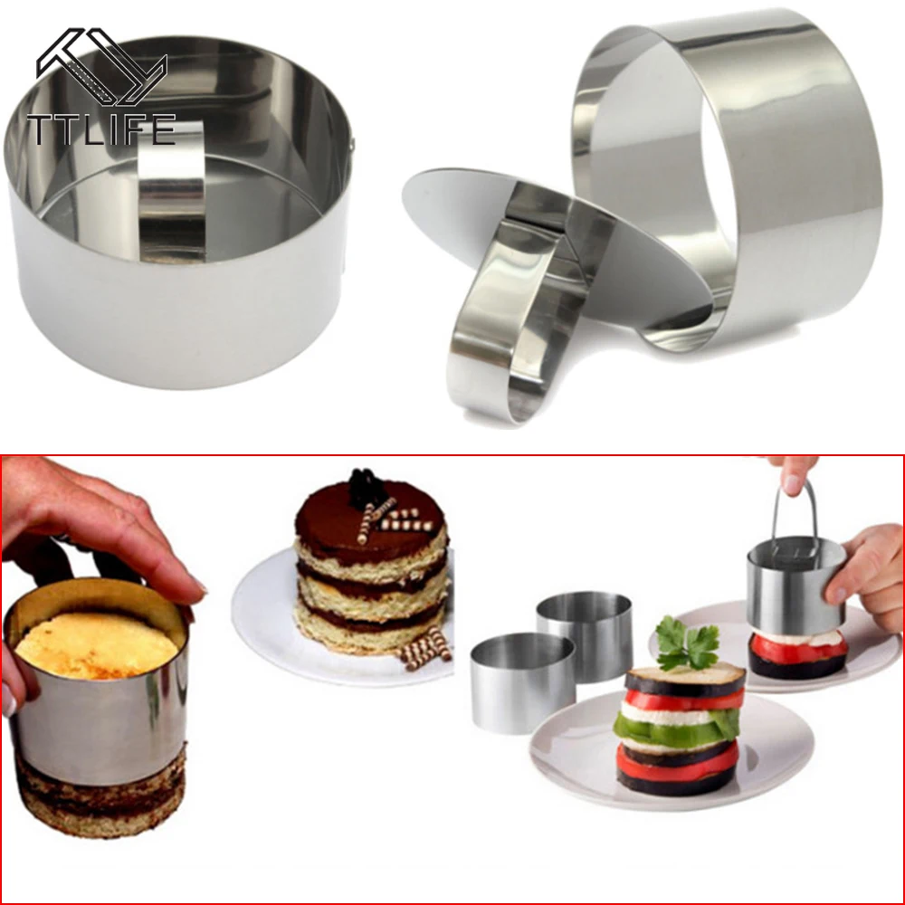 

Fondant Mousse Cake Mold Stainless Steel Decorating Round Ring Mousse Ring Stainless Steel Cake Ring DIY Baking Tool Accessories