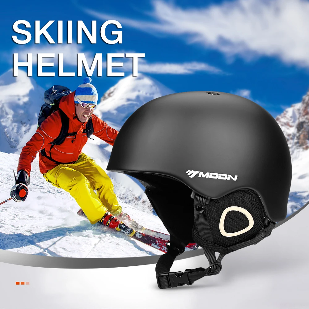 Шлем для лунного катания на лыжах 52-61 см, для женщин и мужчин, для улицы, интегрированный, безопасный, для сноуборда, катания на коньках, велосипедный шлем с регулируемым ремнем, вентиляционное отверстие