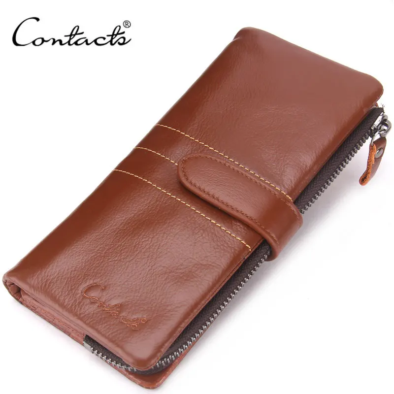 

Black Angel Men's Solid Wallet Leather Long Buckle Detachable Multi-functional Mobile Phone Bag