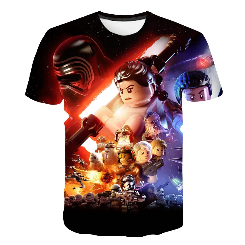 kids T-shirt for the Star Wars cartoon costume movie.Harajuku children funny T-shirt, hot sale boys and girls tops - Цвет: TXX-049