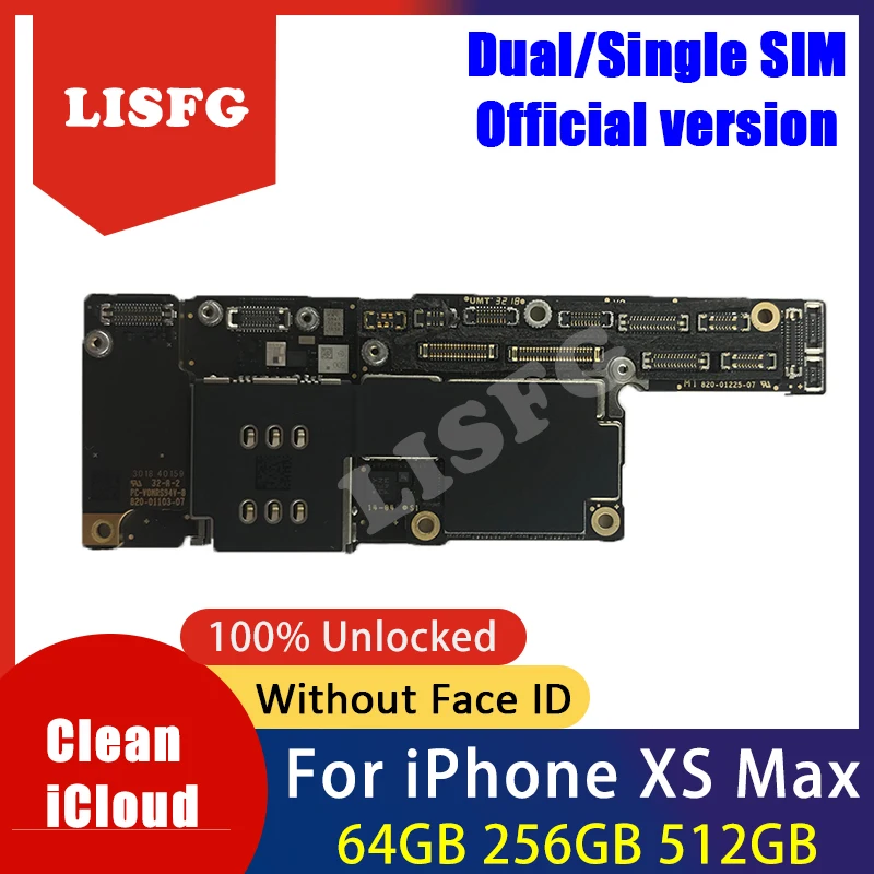 iCloud двойная/одиночная SIM Логическая плата для iPhone XS Max материнская плата с системой IOS для iPhone XS Max без распознавания лица материнская плата